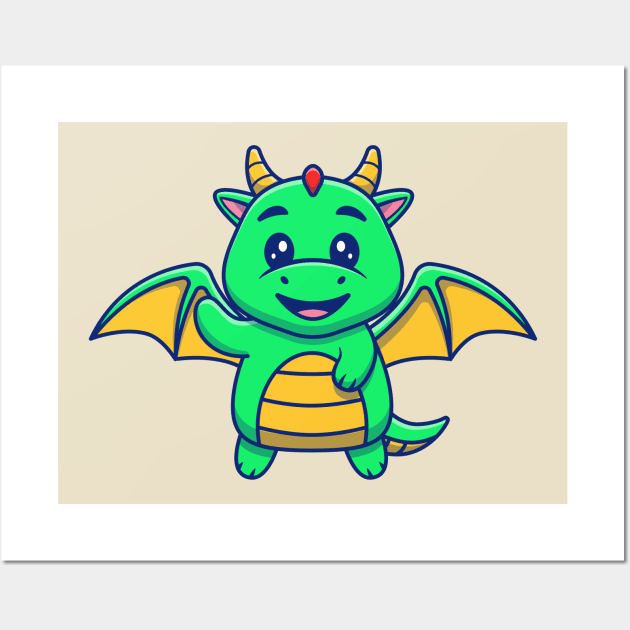 Cute Dragon Flying Wall Art by Catalyst Labs